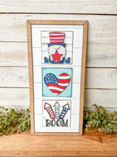 Load image into Gallery viewer, Fourth of July Interchangeable Leaning Sign File SVG, Glowforge, LuckyHeartDesignsCo
