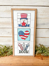 Load image into Gallery viewer, Fourth of July Interchangeable Leaning Sign File SVG, Glowforge, LuckyHeartDesignsCo