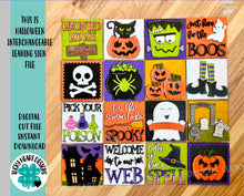 Load image into Gallery viewer, This Is Halloween Interchangeable Leaning Sign File SVG, Glowforge Tiered Tray, LuckyHeartDesignsCo