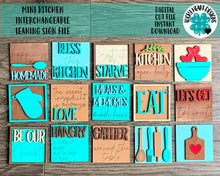 Load image into Gallery viewer, MINI Kitchen Interchangeable Leaning Sign File SVG, Tiered Tray Glowforge, LuckyHeartDesignsCo