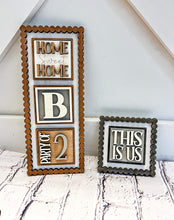 Load image into Gallery viewer, MINI Pearl Frame Backers Interchangeable Leaning Sign File SVG, Tiered Tray Glowforge, LuckyHeartDesignsCo