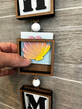 Load image into Gallery viewer, MINI Vertical Hanging Banner Interchangeable Leaning Sign File SVG, Frame Tiered Tray Glowforge, LuckyHeartDesignsCo