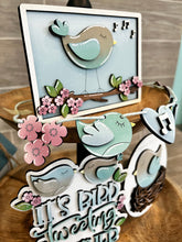 Load image into Gallery viewer, Bird Spring Quick and Easy Tiered Tray File SVG, Spring Glowforge, LuckyHeartDesignsCo