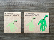 Load image into Gallery viewer, Dad Father's Day Handprint Dinosaur File SVG, Grandpa Gift, Glowforge, LuckyHeartDesignsCO