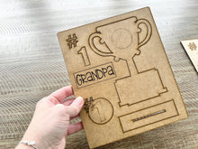 Load image into Gallery viewer, Pop Out Dad Father's Day Trophy File SVG, Grandpa Glowforge, LuckyHeartDesignsCo