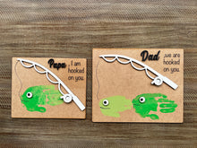 Load image into Gallery viewer, Dad Father's Day Handprint Fishing File SVG, Grandpa Gift, Glowforge, LuckyHeartDesignsCO