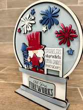 Load image into Gallery viewer, Fourth Of July Snow Globe Interchangeable File SVG, Glowforge, Tiered Tray LuckyHeartDesignsCo