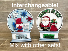 Load image into Gallery viewer, Santa Christmas Snow Globe Interchangeable File SVG, Glowforge, Tiered Tray LuckyHeartDesignsCo
