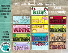 Load image into Gallery viewer, MINI Interchangeable Frame Leaning Sign File SVG, Tiered Tray Glowforge, LuckyHeartDesignsCo