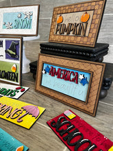 Load image into Gallery viewer, MINI Interchangeable Frame Leaning Sign File SVG, Tiered Tray Glowforge, LuckyHeartDesignsCo