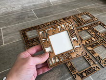 Load image into Gallery viewer, MINI Seasonal Interchangeable Frame Leaning Sign File SVG, Tiered Tray Glowforge, LuckyHeartDesignsCo