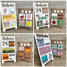 Load image into Gallery viewer, MINI Sandwich Board Interchangeable Leaning Sign File SVG, RECTANGLE, easel sign Tiered Tray Glowforge, LuckyHeartDesignsCo