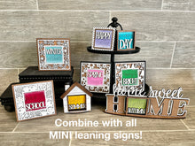 Load image into Gallery viewer, MINI Seasonal Set Interchangeable Leaning Sign File SVG, Summer Tiered Tray Glowforge, LuckyHeartDesignsCo