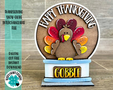 Load image into Gallery viewer, Thanksgiving Snow Globe Interchangeable File SVG, Glowforge, Tiered Tray LuckyHeartDesignsCo
