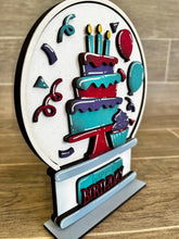 Load image into Gallery viewer, Birthday Snow Globe Interchangeable File SVG, Glowforge, Tiered Tray LuckyHeartDesignsCo