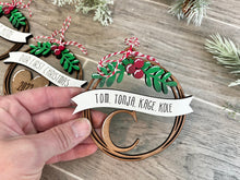 Load image into Gallery viewer, Grapevine Initial Personalized Christmas Ornament File SVG, Glowforge Wreath Holiday Farmhouse, LuckyHeartDesignsCo