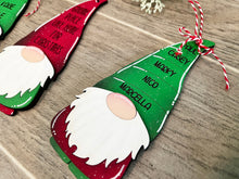 Load image into Gallery viewer, Gnome Christmas Personalized Hat Ornament File SVG, Gnome Santa Glowforge, LuckyHeartDesignsCo