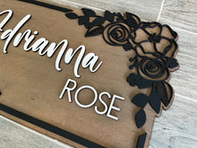 Load image into Gallery viewer, Floral Nursery Rectangle Sign File SVG, Glowforge Laser, Flower Sign, LuckyHeartDesignsCo
