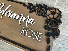 Load image into Gallery viewer, Floral Nursery Rectangle Sign File SVG, Glowforge Laser, Flower Sign, LuckyHeartDesignsCo