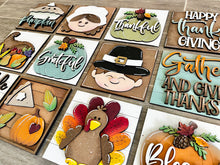 Load image into Gallery viewer, Turkey Thanksgiving Interchangeable Leaning Sign File SVG, Glowforge, Pumpkin Fall, LuckyHeartDesignsCo
