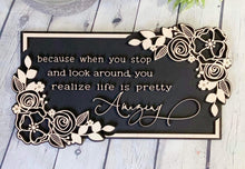 Load image into Gallery viewer, Floral Nursery Rectangle Sign File SVG, Glowforge Laser, Flower Sign, LuckyHeartDesignsCo