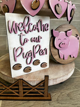 Load image into Gallery viewer, Pig Farm Quick and Easy Tiered Tray File SVG, Glowforge Tier Tray Farmhouse Decor, LuckyHeartDesignsCo
