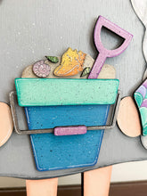 Load image into Gallery viewer, Beach Summer Tall Porch Interchangeable Leaning Sign Gnome File SVG, Glowforge Mermaid, LuckyHeartDesignsCo