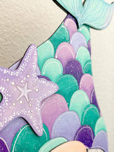 Load image into Gallery viewer, Beach Summer Tall Porch Interchangeable Leaning Sign Gnome File SVG, Glowforge Mermaid, LuckyHeartDesignsCo