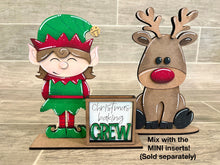 Load image into Gallery viewer, MINI Standing Christmas Squad Interchangeable Leaning Sign File SVG, Countdown, Glowforge Santa, Rudolph,Elf, Holiday, LuckyHeartDesignsCo