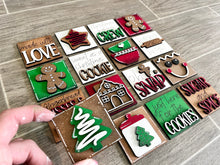 Load image into Gallery viewer, MINI Gingerbread Christmas Interchangeable Leaning Sign File SVG, Cookies Santa Tiered Tray Glowforge, LuckyHeartDesignsCo