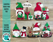 Load image into Gallery viewer, Christmas Tiered Tray Gnome File SVG, Rudolph, Elf, Snowman, Glowforge, LuckyHeartDesignsCo