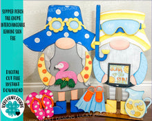 Load image into Gallery viewer, Summer Tall Porch Interchangeable Leaning Sign Gnome File SVG, Glowforge Mermaid, LuckyHeartDesignsCo