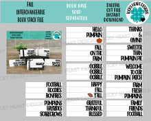 Load image into Gallery viewer, Fall Interchangeable Book Stack File SVG, Glowforge Farmhouse Tiered Tray, LuckyHeartDesignsCo