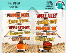 Load image into Gallery viewer, Pumpkin Patch Fall Street Sign File SVG, Glowforge Summer, Pumpkin, LuckyHeartDesignsCo