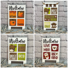 Load image into Gallery viewer, MINI Sandwich Board Interchangeable Leaning Sign File SVG, RECTANGLE, easel sign Tiered Tray Glowforge, LuckyHeartDesignsCo
