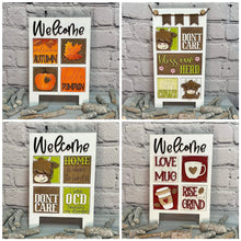 Load image into Gallery viewer, MINI Sandwich Board Interchangeable Leaning Sign File SVG, RECTANGLE, easel sign Tiered Tray Glowforge, LuckyHeartDesignsCo