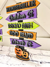Load image into Gallery viewer, Spooky Halloween Street Sign File, Glowforge, LuckyHeartDesignsCo
