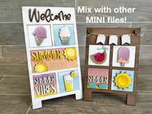 Load image into Gallery viewer, MINI Rectangle Seasonal Set Interchangeable Leaning Sign File SVG, Tiered Tray Glowforge, LuckyHeartDesignsCo