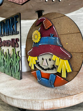 Load image into Gallery viewer, Scarecrow Fall Quick and Easy Tiered Tray File SVG, Glowforge Pumpkin Tier Tray, LuckyHeartDesignsCo