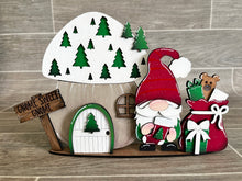Load image into Gallery viewer, Gnome Mushroom Christmas Tree Interchangeable House File SVG, (add on) Tiered Tray, Glowforge, LuckyHeartDesignsCoPeace Love