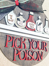 Load image into Gallery viewer, Pick Your Poison Halloween Door Hanger File SVG, Glowforge Witch, LuckyHeartDesignsCo