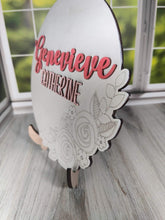 Load image into Gallery viewer, Floral Nursery Round Sign File SVG, Glowforge Laser, Flower Sign, LuckyHeartDesignsCo