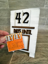 Load image into Gallery viewer, MINI Countdown Sandwich Board Interchangeable Leaning Sign File SVG, easel sign Tiered Tray Glowforge, LuckyHeartDesignsCo