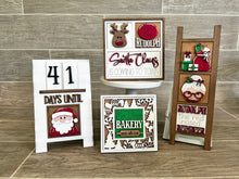 Load image into Gallery viewer, MINI Santa Christmas Interchangeable Leaning Sign File SVG, Rudolph, Mrs. Claus Tiered Tray Glowforge, LuckyHeartDesignsCo