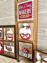 Load image into Gallery viewer, Santa and Mrs. Christmas Interchangeable Leaning Sign File SVG, Rudolph, Glowforge, LuckyHeartDesignsCo