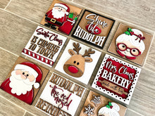 Load image into Gallery viewer, Santa and Mrs. Christmas Interchangeable Leaning Sign File SVG, Rudolph, Glowforge, LuckyHeartDesignsCo