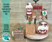Load image into Gallery viewer, Mrs. Claus Christmas Quick and Easy Tiered Tray File SVG, Glowforge Christmas, LuckyHeartDesignsCo