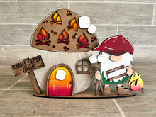 Load image into Gallery viewer, Gnome Mushroom Bee Interchangeable House File SVG, (add on) Tiered Tray, Glowforge, LuckyHeartDesignsCo