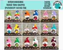 Load image into Gallery viewer, Interchangeable Tiered Tray Gnome (Mushroom House) File SVG, Glowforge, Tier Tray