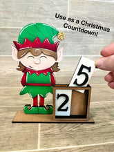 Load image into Gallery viewer, MINI Standing Christmas Squad Interchangeable Leaning Sign File SVG, Countdown, Glowforge Santa, Rudolph,Elf, Holiday, LuckyHeartDesignsCo